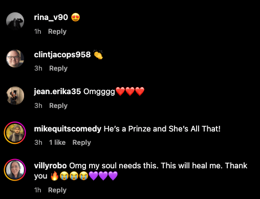Fan Reactions from Instagram on the Freddie Prinze Jr. and Rachael Leigh Cook reunion.